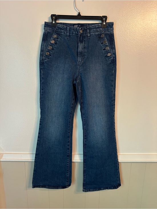 GAP Denim - GAP Women's Dark Blue 70’s Flare Button-Accent Jeans - Size 8/29